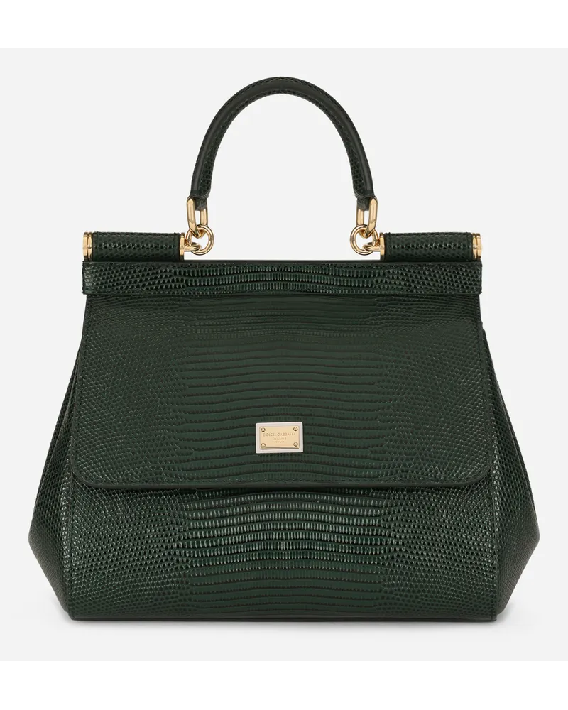 Dolce & Gabbana Borsa A Mano Sicily Grande - Donna Borse A Mano Verde Pelle Verde