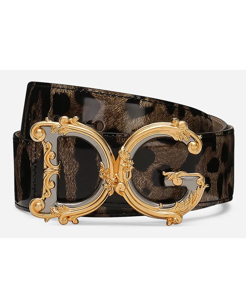 Dolce & Gabbana Cintura Dg Girls - Donna Cinture Stampa Animalier Pelle Leo