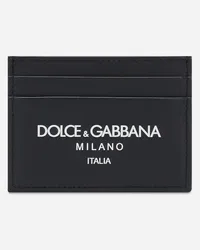 Dolce & Gabbana Portacarte In Pelle Di Vitello - Uomo Portafogli E Piccola Pelletteria Blu Pelle Blu