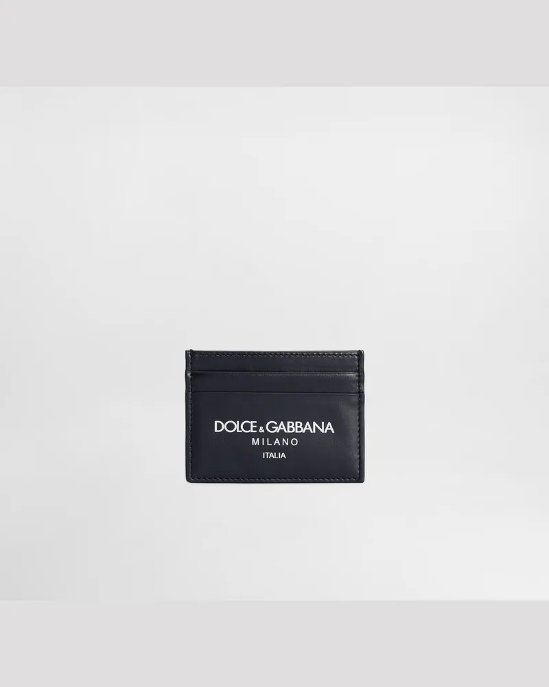 Dolce & Gabbana Portacarte In Pelle Di Vitello - Uomo Portafogli E Piccola Pelletteria Blu Pelle Blu