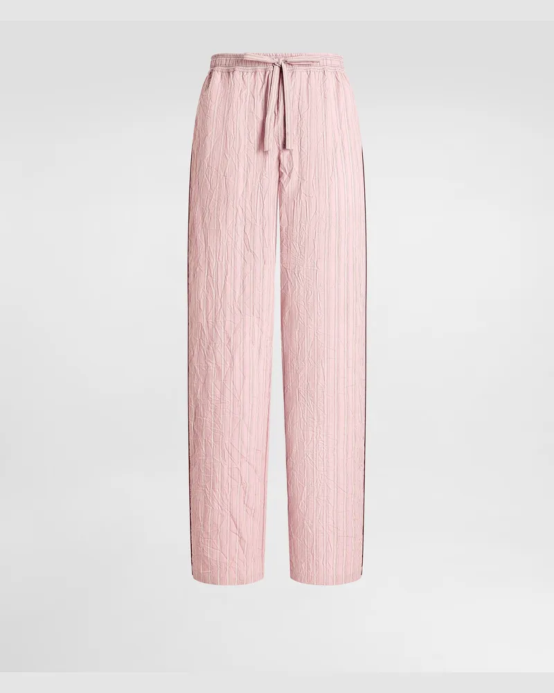 Dolce & Gabbana Pantaloni Vanity In Tela Rigata Froissé - Uomo Pantaloni E Shorts Multicolore Rigato