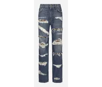 Jeans Loose Fit In Denim Con Rotture - Donna Pantaloni E Shorts Multicolore Cotone