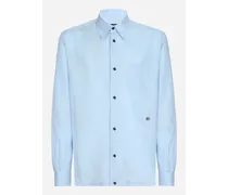 Camicia Hawaii Lino Con Dg Hardware - Uomo Camicie Azzurro Lino