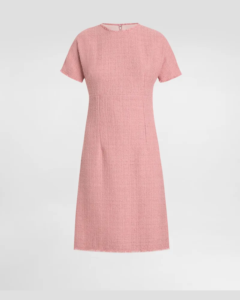 Dolce & Gabbana Abito Midi In Tweed Rachel Con Logo Dg - Donna Abiti Rosa Rosa