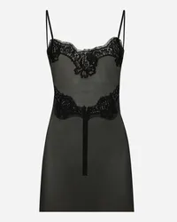 Dolce & Gabbana Top In Tulle Con Dettagli In Pizzo - Donna Camicie E Top Nero Nero