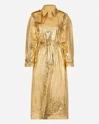 Dolce & Gabbana Trench In Tessuto Laminato - Donna Cappotti E Giubbotti Oro Tessuto Oro