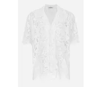 Camicia Hawaii In Pizzo - Uomo Camicie Bianco