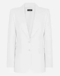 Dolce & Gabbana Single-breasted Woolen Turlington Blazer - Donna Giacche E Blazer Bianco Lana Bianco