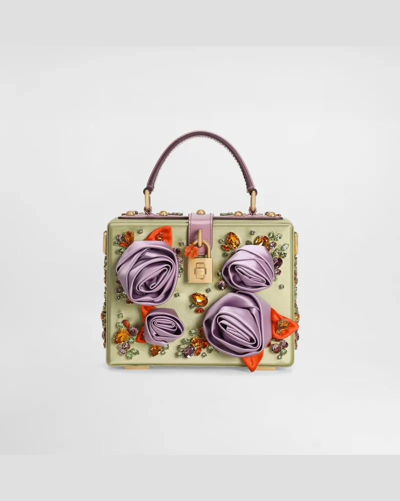 Dolce & Gabbana Borsa A Mano Dolce Box In Raso E Vernice - Donna Borse A Mano Multicolore Multicolor