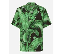Camicia Hawaii In Seta Stampa Banano - Uomo Camicie Stampa