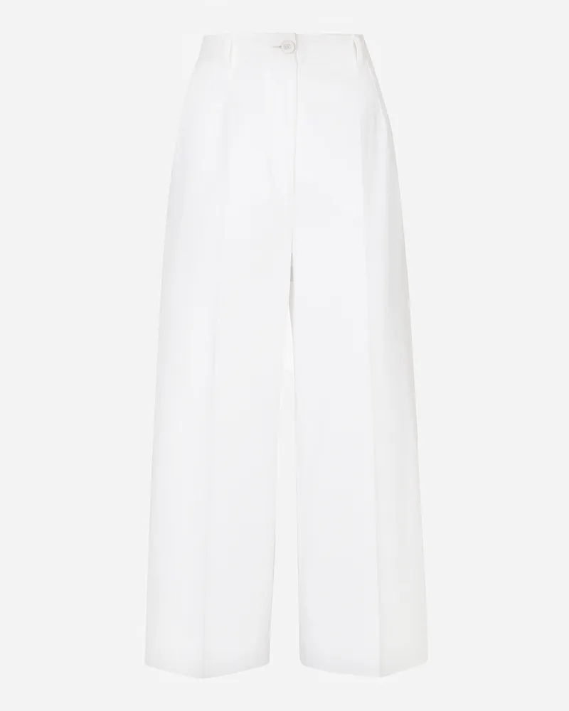 Dolce & Gabbana Pantaloni Culotte In Gabardina - Donna Pantaloni E Shorts Bianco Bianco