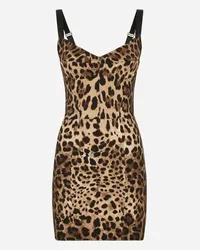 Dolce & Gabbana Corset Dress - Donna Abiti Stampa Animalier Seta Leo