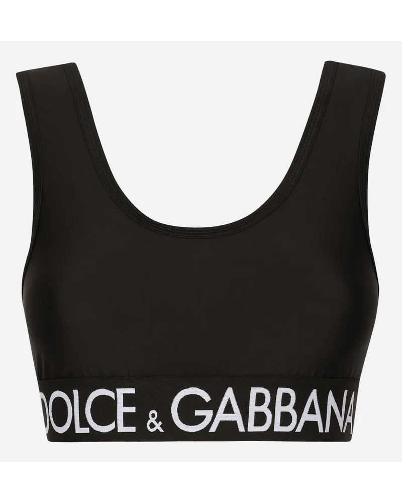 Dolce & Gabbana Top In Jersey Tessuto Indemagliabile - Donna Camicie E Top Nero Nero