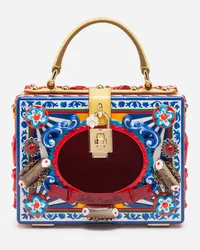 Dolce & Gabbana Dolce Box Bag In Hand-painted Wood - Donna Borse A Mano Multicolore Multicolore