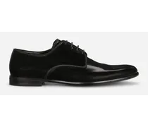 Brushed Calfskin Derby Shoes - Uomo Stringate Nero Pelle