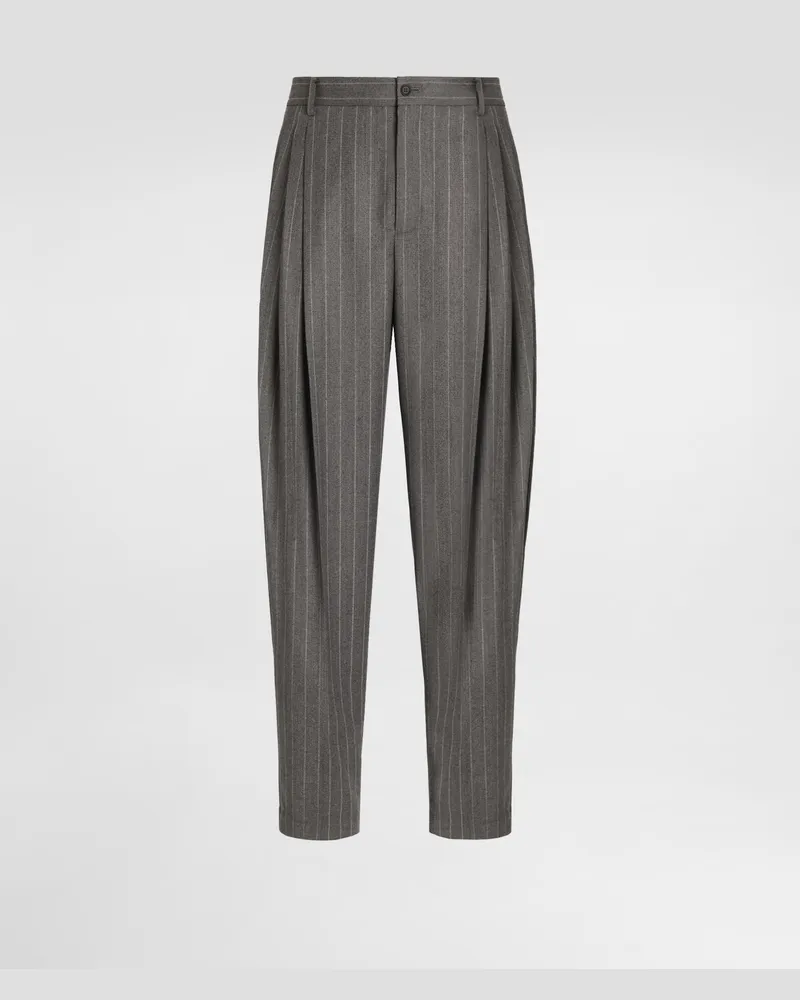 Dolce & Gabbana Pantaloni In Lana Vergine Gessata - Uomo Collection Rigato