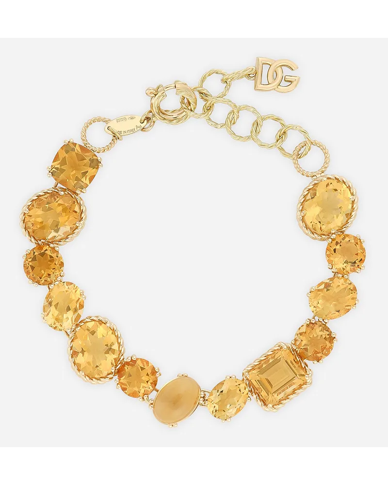Dolce & Gabbana Bracciale Anna In Oro Giallo 18kt Con Citrini - Donna Bracciali Oro Oro Oro