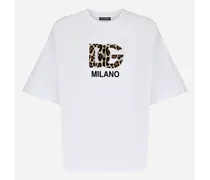 Dolce & Gabbana T-shirt Con Logo Dg Floccato - Donna T-shirts E Felpe Bianco Cotone Bianco
