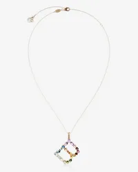 Dolce & Gabbana Pendente B Rainbow Alphabet Con Gemme Multicolor - Donna Collane Oro Oro