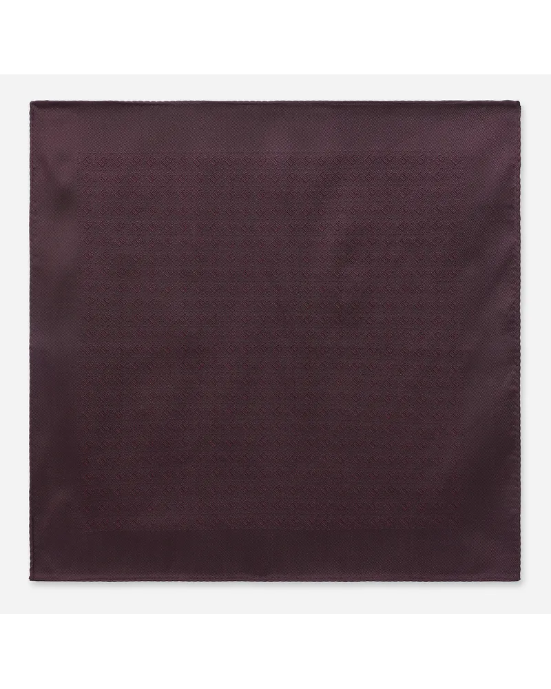 Dolce & Gabbana Pochette In Seta Jacquard Logo Dg - Uomo Cravatte E Pochette Viola Seta Melanzana