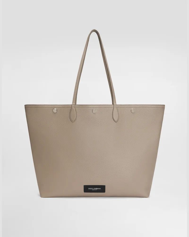 Dolce & Gabbana Borsa Shopping Essenza In Pelle Di Vitello - Uomo Borse Shopping Beige Beige