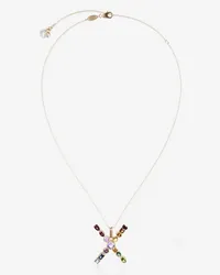 Dolce & Gabbana Pendente X Rainbow Alphabet Con Gemme Multicolor - Donna Collane Oro Oro