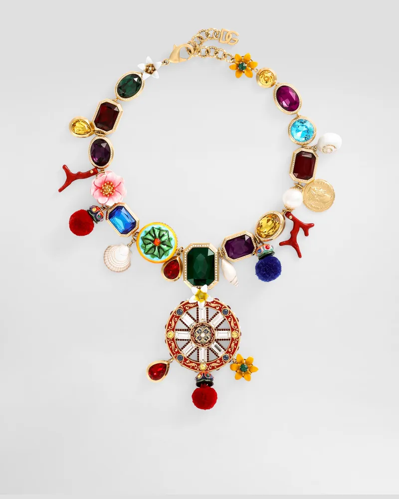 Dolce & Gabbana Collana Ruota Carretto - Donna Bijoux Multicolore Metallo Multicolor