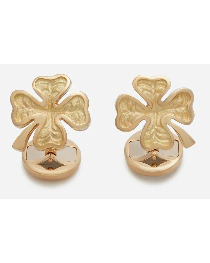 Dolce & Gabbana Good Luck Cufflinks In Yellow Gold - Uomo Gemelli Oro Oro