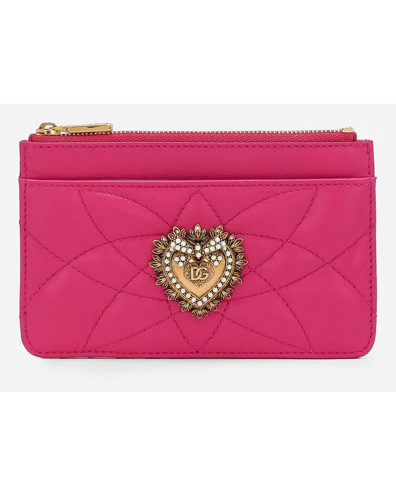 Dolce & Gabbana Portacarte Devotion Medio - Donna Portafogli E Piccola Pelletteria Rosa Pelle Rosa