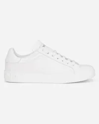 Dolce & Gabbana Sneaker Portofino In Pelle Di Vitello - Uomo Sneaker Bianco Pelle Bianco