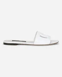 Dolce & Gabbana Slide In Pelle Di Vitello E Logo Dg - Donna Slide E Mule Bianco Pelle Bianco