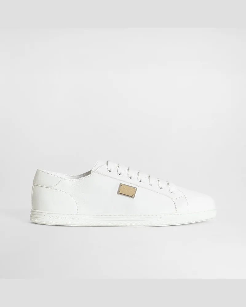 Dolce & Gabbana Sneaker Saint Tropez In Pelle Di Vitello - Uomo Sneaker Bianco Pelle Bianco