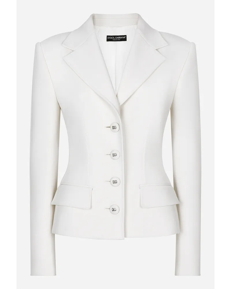 Dolce & Gabbana Giacca Monopetto In Tela Di Lana - Donna Giacche E Blazer Bianco Bianco