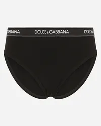 Dolce & Gabbana Slip In Jersey Con Elastico Logato - Donna Intimo Nero Nero