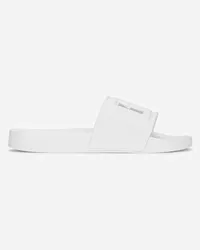 Dolce & Gabbana Slide Beachwear In Gomma Con Logo Dg - Uomo Sandali E Slide Bianco Gomma Bianco