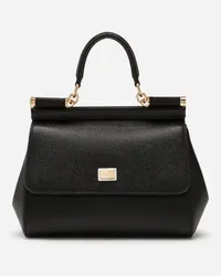 Dolce & Gabbana Borsa Sicily Piccola In Pelle Dauphine - Donna Borse A Mano Nero Pelle Nero