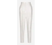 Pantaloni In Shantung - Donna Pantaloni E Shorts Bianco Seta