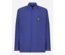 Camicia In Tessuto Tecnico Con Placca - Uomo Camicie Blu