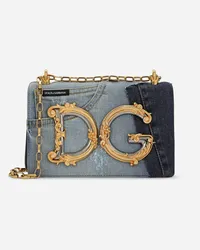 Dolce & Gabbana Borsa Dg Girls In Patchwork Denim E Pelle Di Vitello Liscio - Donna Borse A Spalla E Tracolla Denim Denim Denim