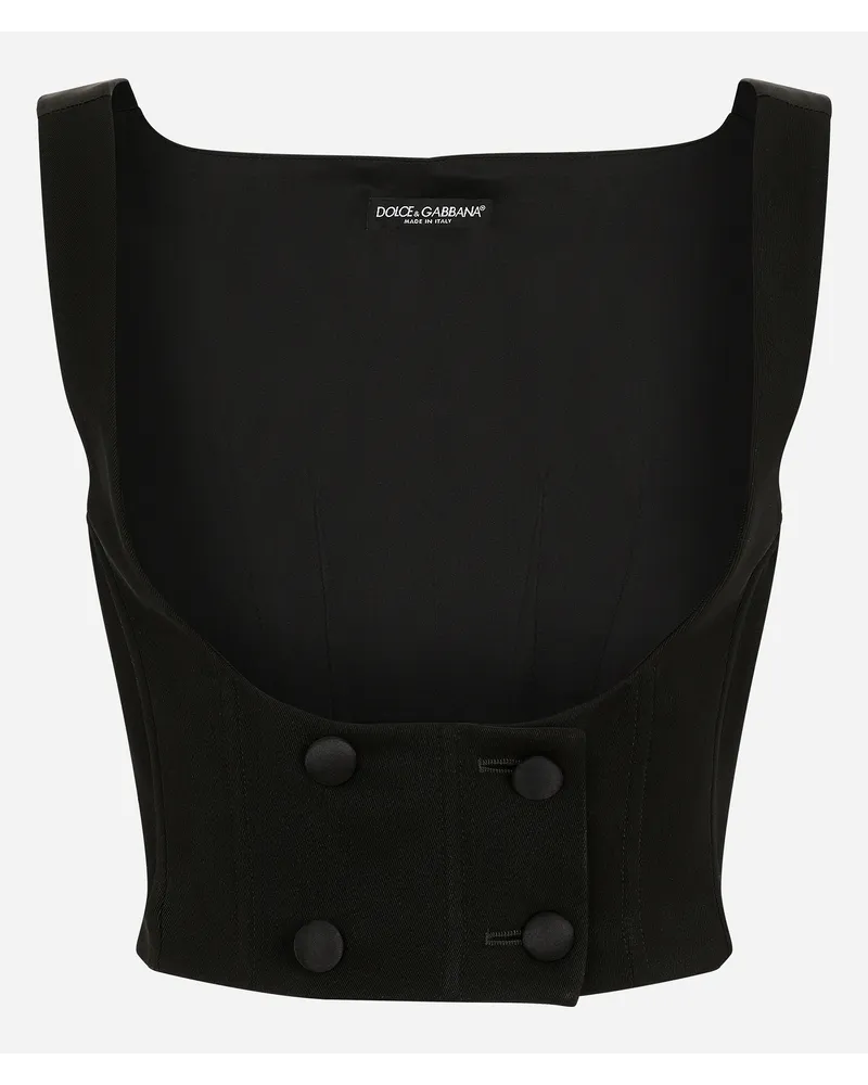 Dolce & Gabbana Gilet Doppiopetto Con Scollo Rotondo In Lana - Donna Giacche E Blazer Nero Nero