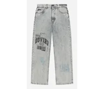 Jeans 5 Tasche In Denim Con Logo Dg Vib3 - Uomo Collezione Dgvib3 Teen Multicolore