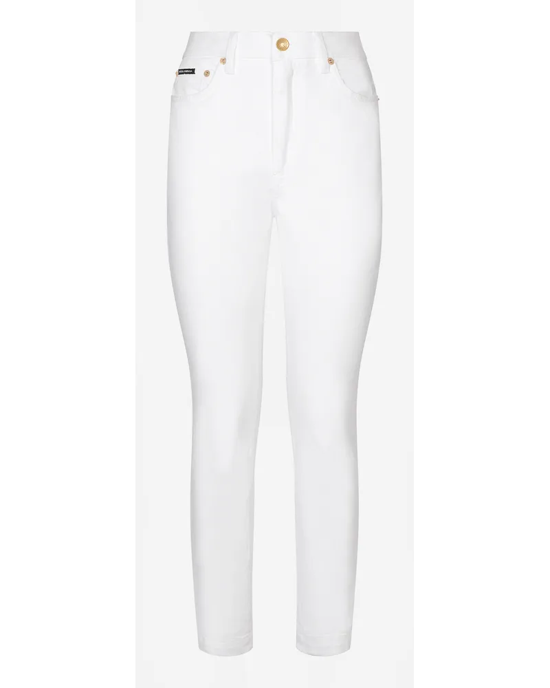 Dolce & Gabbana White Denim Audrey Jeans - Donna Denim Multicolore Cotone Variante