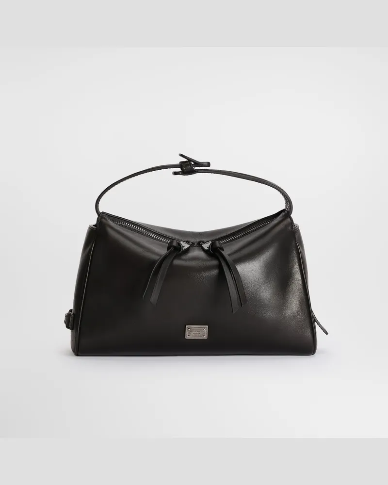 Dolce & Gabbana Borsa A Spalla Vittoria In Pelle Di Vitello Tempesta - Uomo Borse A Tracolla Nero Nero