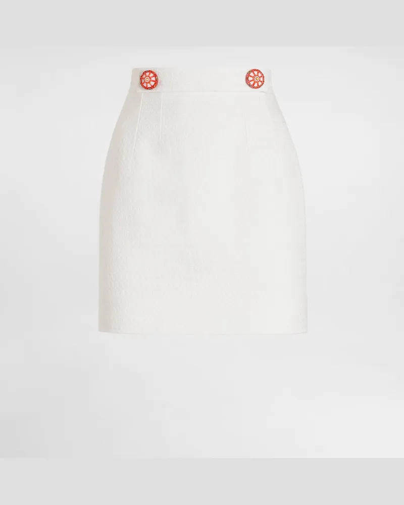 Dolce & Gabbana Minigonna In Stuoia - Donna Gonne Bianco Bianco
