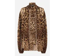 Leopard-print Chiffon Shirt - Donna Camicie E Top Stampa Animalier