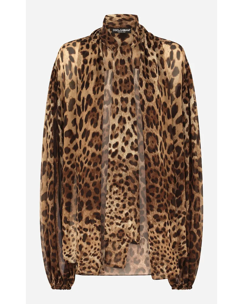 Dolce & Gabbana Leopard-print Chiffon Shirt - Donna Camicie E Top Stampa Animalier Leo