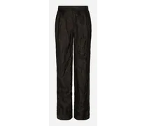 Pantalone Sartoriale Gamba Dritta In Tessuto Tecnico Metallico E Seta - Uomo Pantaloni E Shorts Nero