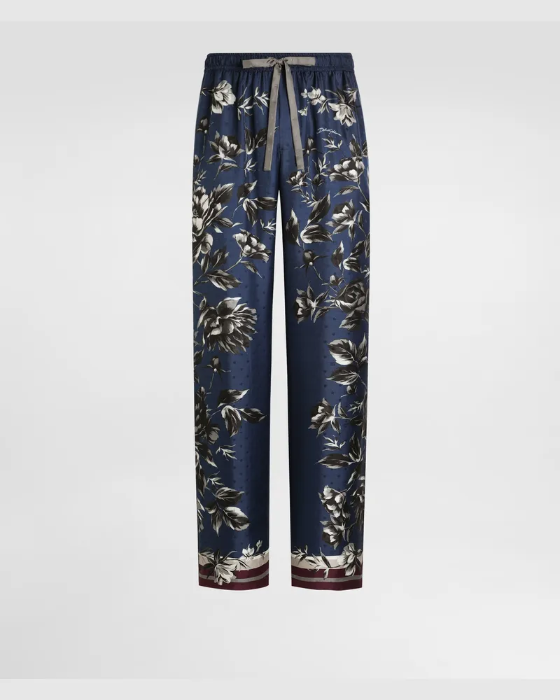 Dolce & Gabbana Pantaloni Vanity In Twill Stampa Peonie - Uomo Pantaloni E Shorts Multicolore Multicolore