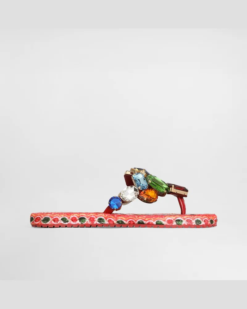 Dolce & Gabbana Infradito In Nappa Stampa Carretto - Donna Sandali E Zeppe Multicolore Multicolore