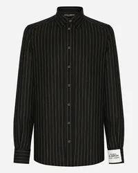 Dolce & Gabbana Camicia In Flanella Di Lana Stretch - Uomo Camicie Multicolore Lana Rigato